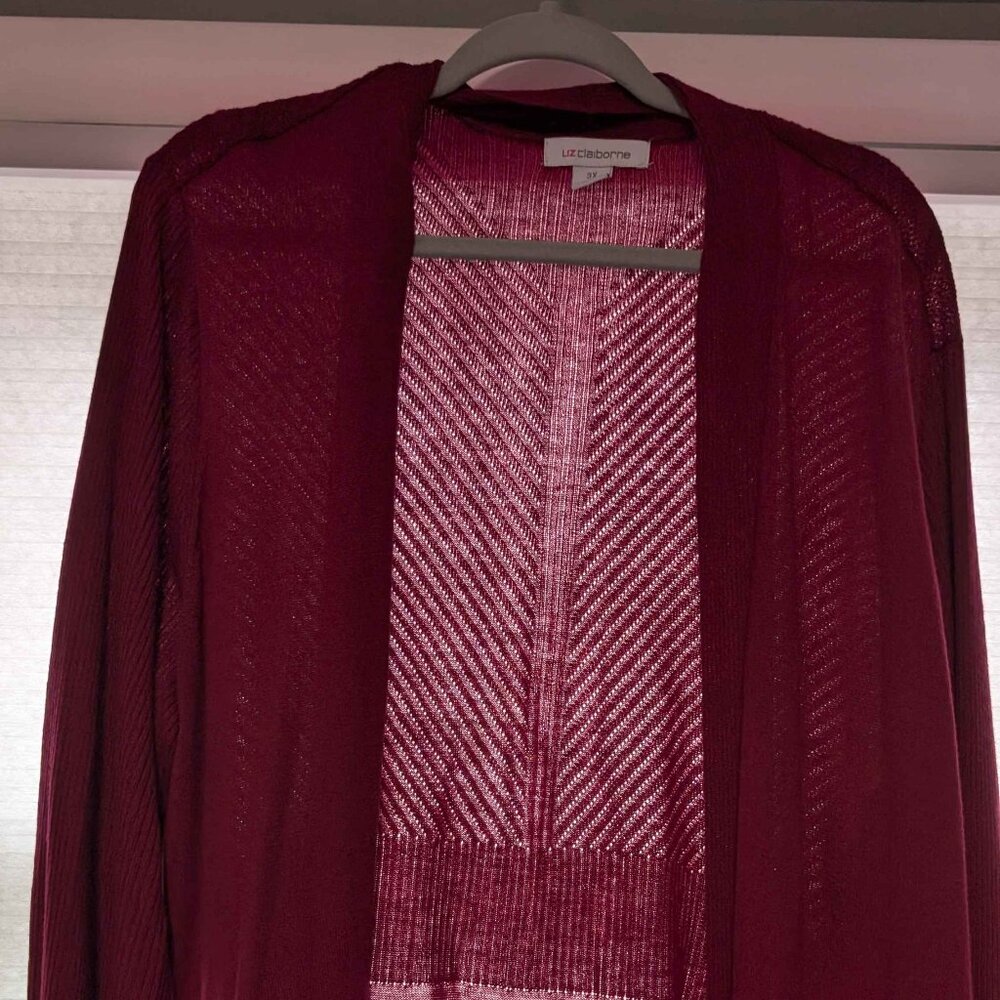 Liz Claiborne Magenta 3X Cardigan